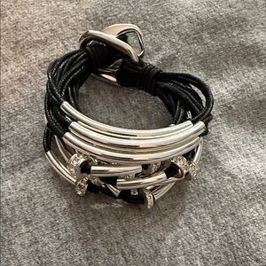 Silver and Black unisex Bracelet